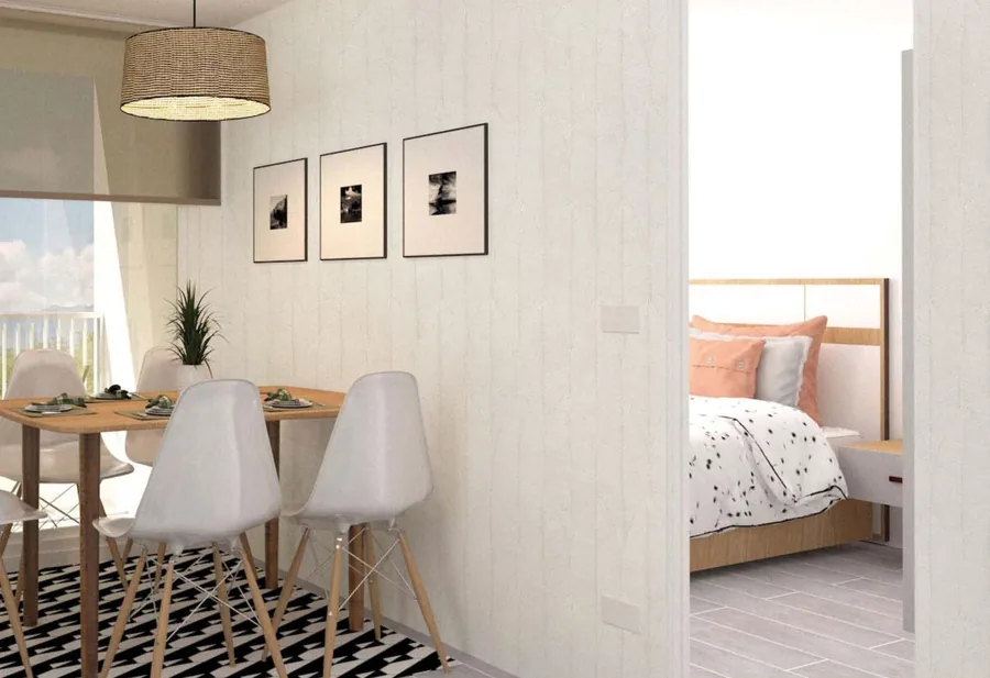 Sala com Print Botânica